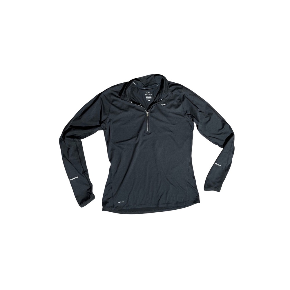 Nike Dri Fit Black Long Sleeve Quarter Zip Running Top Women's Medium